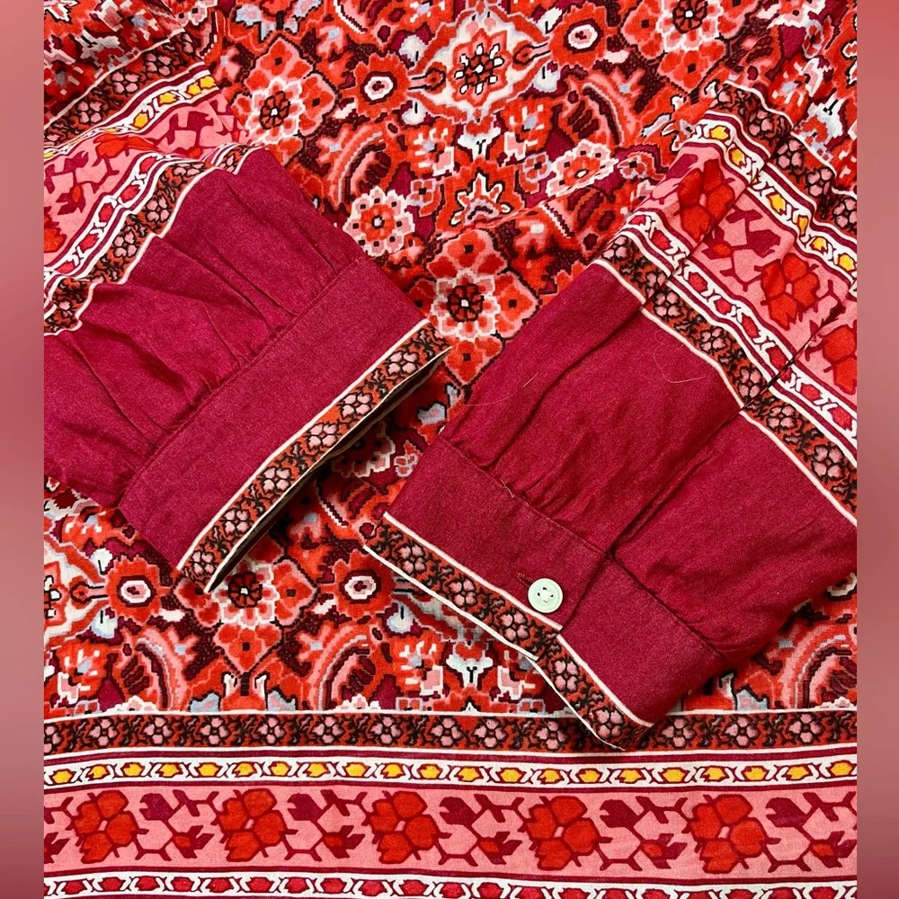 ANN TAYLOR LOFT Sz L The Softened Shirt Scarlet Bouquet
Softened Shirt Sheer - Picture 9 of 17